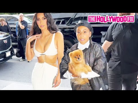 Kim Kardashian & North West Show Off Their New Puppy While Arriving At The Ritz Carlton Hotel In NY