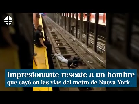 Impresionante rescate a un hombre que cayó en las vías del metro de Nueva York