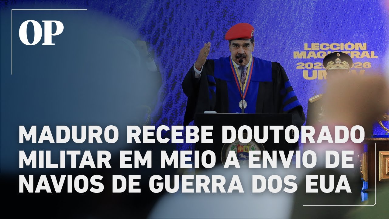 Maduro recebe título de doutorado militar em meio a envio de navios de guerra dos EUA