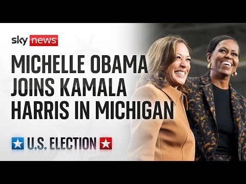 Watch live: Michelle Obama and Kamala Harris campaign together in Michigan
