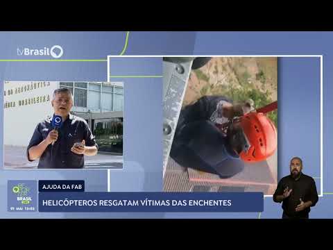 FAB envia dois helicópteros para ajudar no resgate de vítimas das enchentes no Rio Grande do Sul