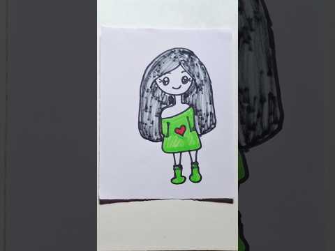 Girl Drawing 👧 👩👧 #shortsfeed #drawing #art #girl