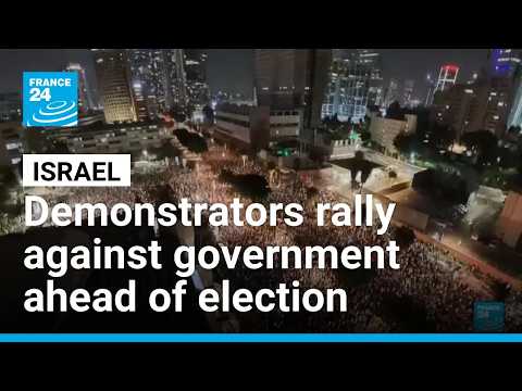 イスラエル、選挙を前に政府に抗議するデモ