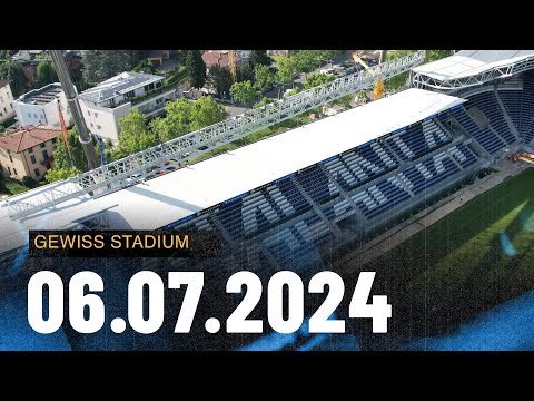 Gewiss Stadium: la posa della prima trave americana 🏗💡