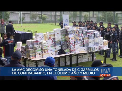 Tonelada de cigarrillos de contrabando destruida en Quito