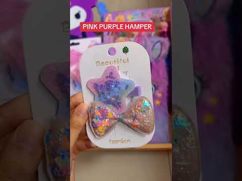 Pink Purple Hamper #haulvideo #stationarycollection #schoolsupplies #explore #stationeryhaul #fypシ