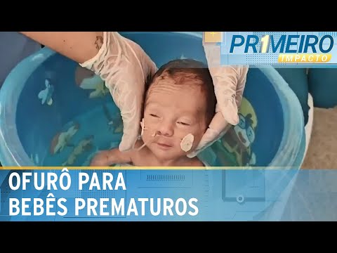 Ofurô serve como terapia para recém-nascidos prematuros | Primeiro Impacto (21/02/24)