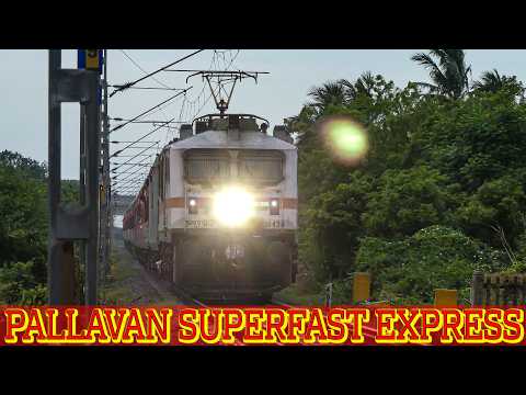 HEADLIGHTS ON !! WAP 7 powered KARAIKKUDI PALLAVAN SUPERFAST Express | Indian Railways