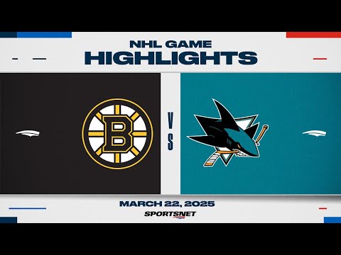 NHL Highlights | Bruins vs. Sharks - March 22, 2025