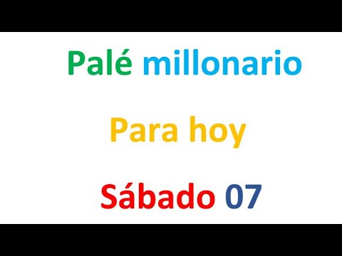 PALÉ MILLONARIO para hoy Sábado 07 de septiembre, El campeón de los números