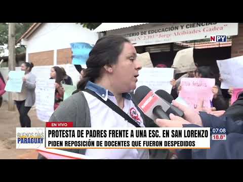 Padres exigen recontratación de docentes despedidos en escuela de San Lorenzo