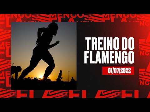 TREINO FLAMENGO - Elenco se prepara para confronto contra o Santos