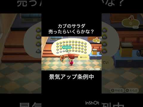 あつ森　カブのサラダ売ったらいくらかな？　　#vlog #あつ森 #あつまれどうぶつの森 #こはくちゃんねる2424   #毎日更新　毎日更新中　 金を稼ぐ