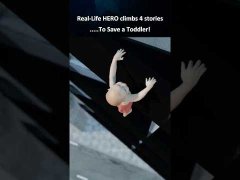 Spiderman of Paris saves Toddler from FALLING! #shorts #story #heroic