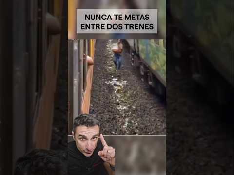 Nunca te metas entre dos trenes.#supervivencia #sabiasque #curiosidades