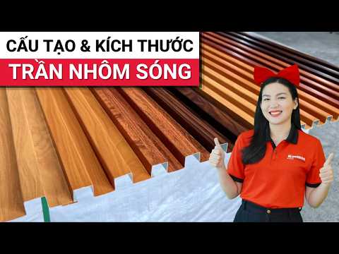 Cấu tạo, kích thước trần nhôm sóng giả gỗ Kosmos | Trần nhôm lam sóng ngoài trời, ban công, mái hiên