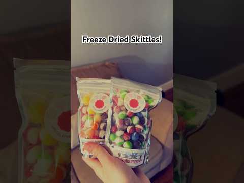 Trying Freeze Dried Skittles! #shorts