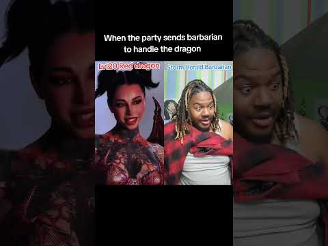 Barbarian vs The Red Dragon #funny #comedy #fantasy #dungeonsanddragons #dnd #dnd5e #ttrpg