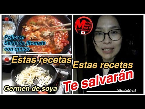 Receta del pollo en Jitomate + germen de soya+ comidaJapon
