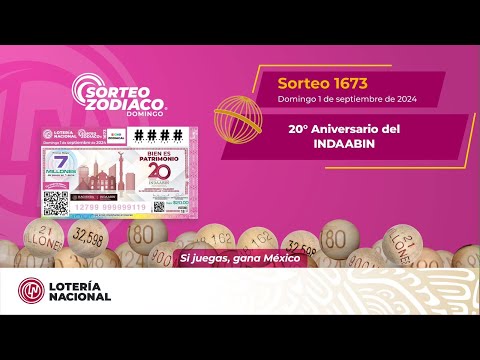 SORTEO ZODÍACO No. 1673: Celebrando el 20 Aniversario del INDAABIN