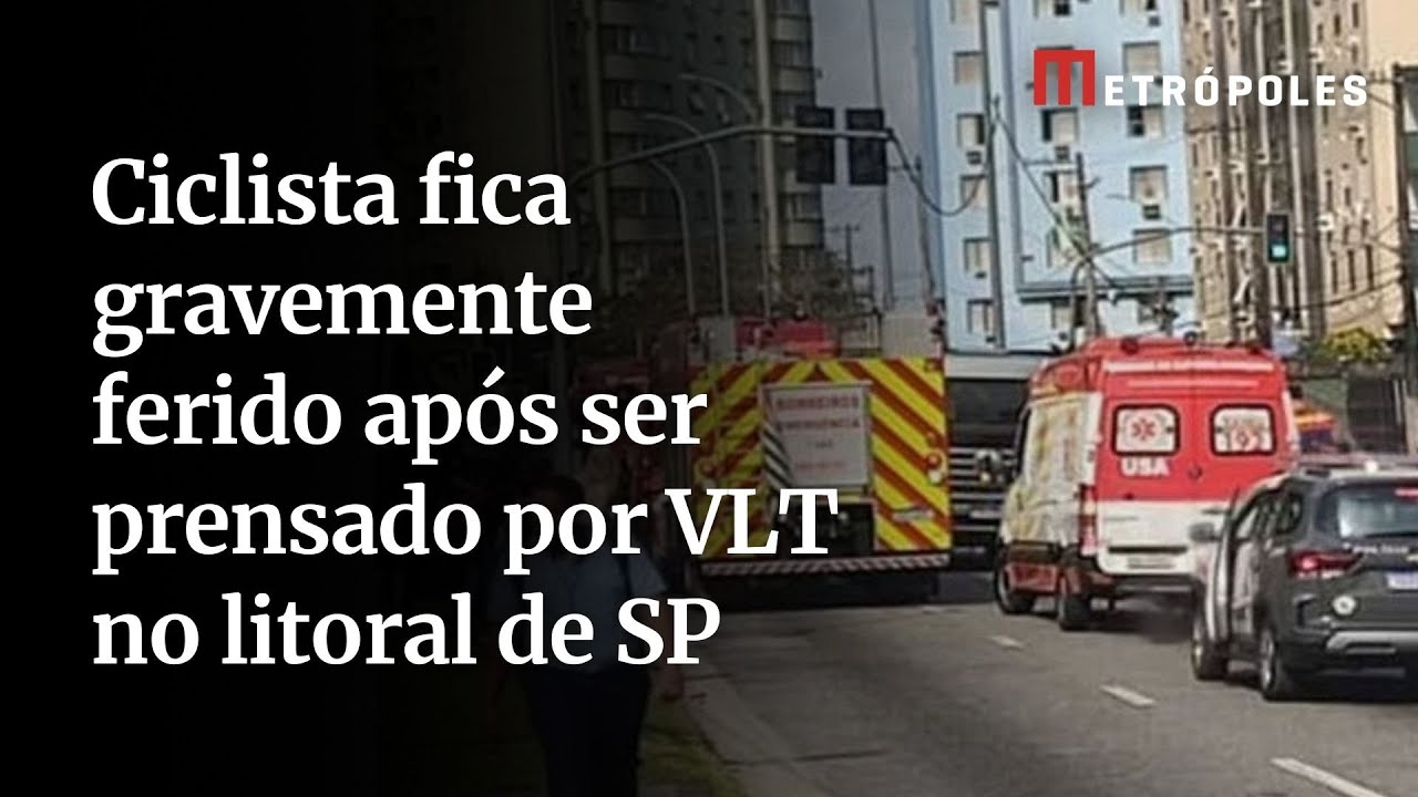Ciclista fica ferido após ser prensado por VLT