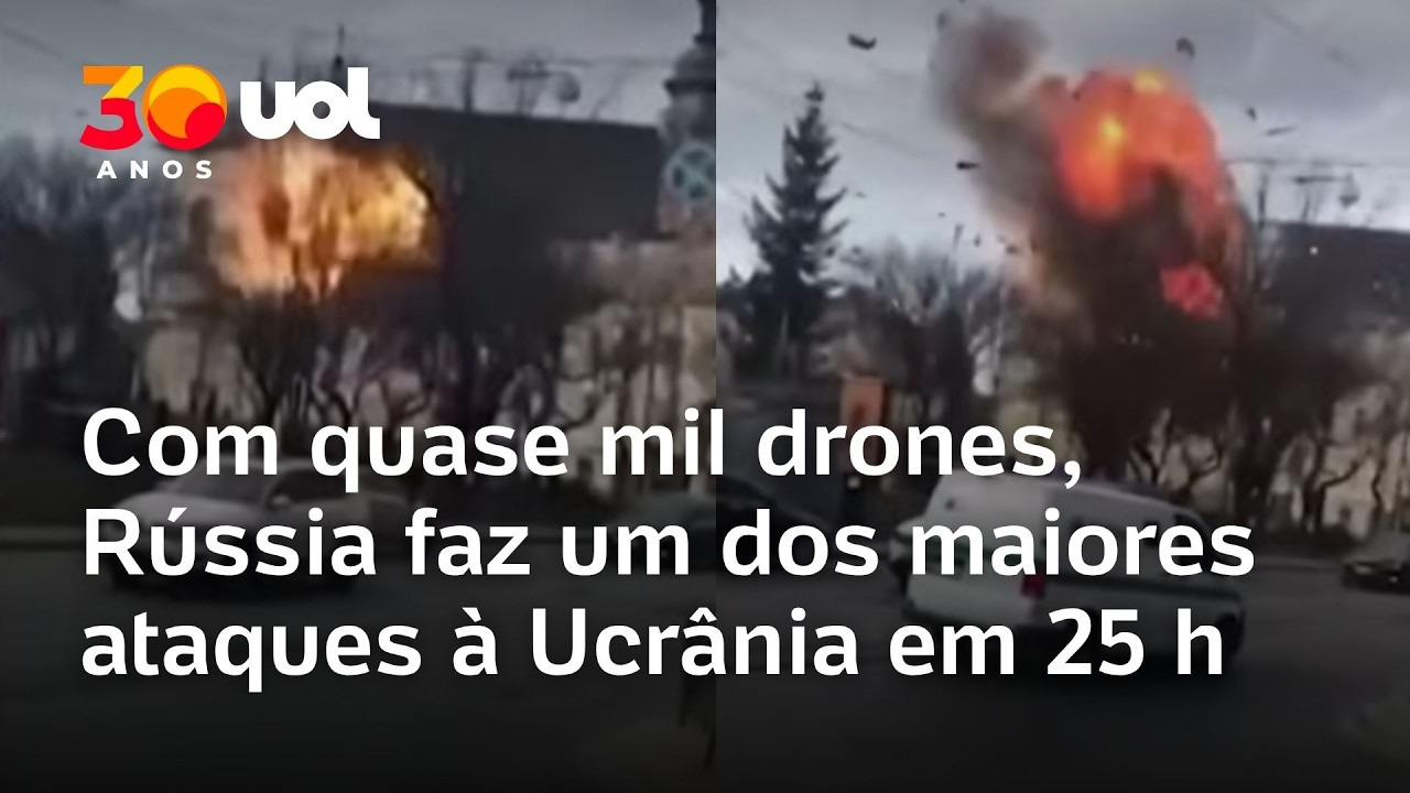 Com quase mil drones, Rússia faz um dos maiores ataques à Ucrânia em 25 horas