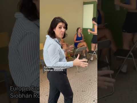 Inside a shelter for evacuees in Rhodes