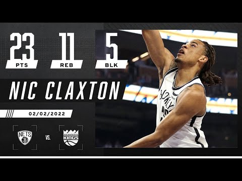 Nic Claxton achieves NEW CAREER-HIGH in both PTS & BLK against Kings! video clip 