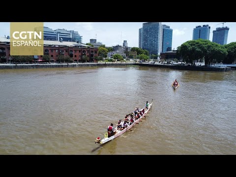 La comunidad china en Argentina celebra el Año Nuevo chino 2024 con botes de dragón