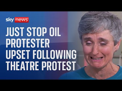 Just Stop Oil spokesperson gets upset following theatre protest