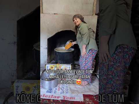 Annemle odun ateşinde aşure yapıyoruz😋#aşure #aşuretarifi #anne #kız #köyhayatı #fatmalilife