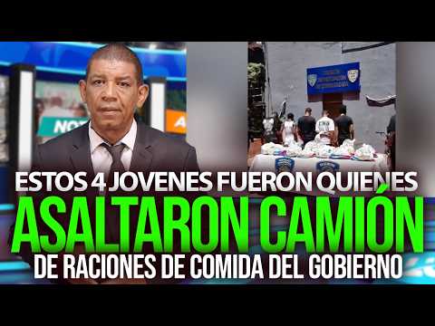 ¡Ya los apresaron! 4 jovenes aprovecharon un semáforo en rojo y asaltaron un camión de comida