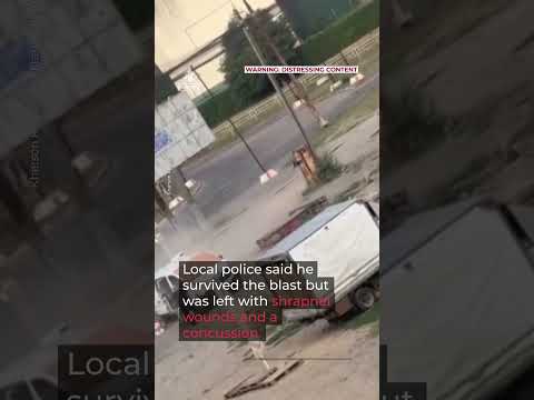 Drone appears to stalk man before exploding | AJ #shorts