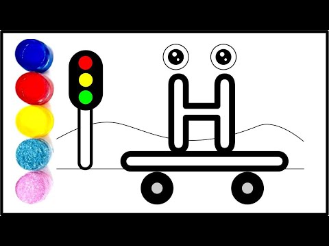 Letter H Drawing | ABC letter H Easy Drawing | Cute Letter Drawing for Kids