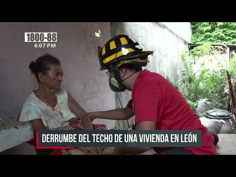 Dos lesionados tras derrumbe del techo de una vivienda en León - Nicaragua