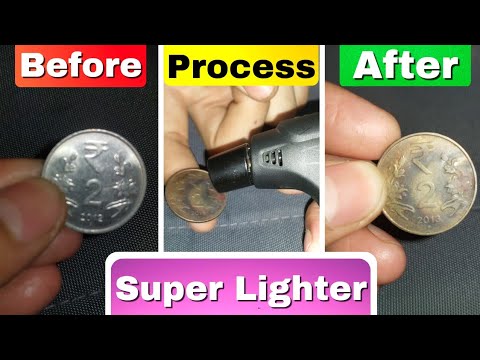 Lighter Vs Coin | Coin & Blue flame Lighter | Expensive Lighter | Lighter torch & Coin | Power Study