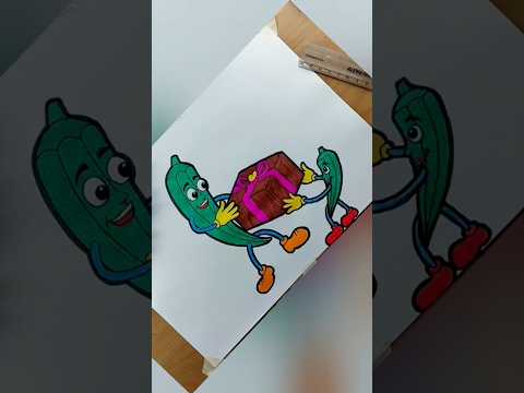 Ladies finger drawing and Coloring || ladies finger drawing 😍 ♥️  #drawing #coloring #shorts