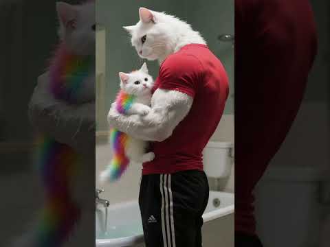 🐱Kitten Turns the House Into a Pool?! 🏊‍ Dad Cat Loses Control!#cat #funny #animals #story #shorts