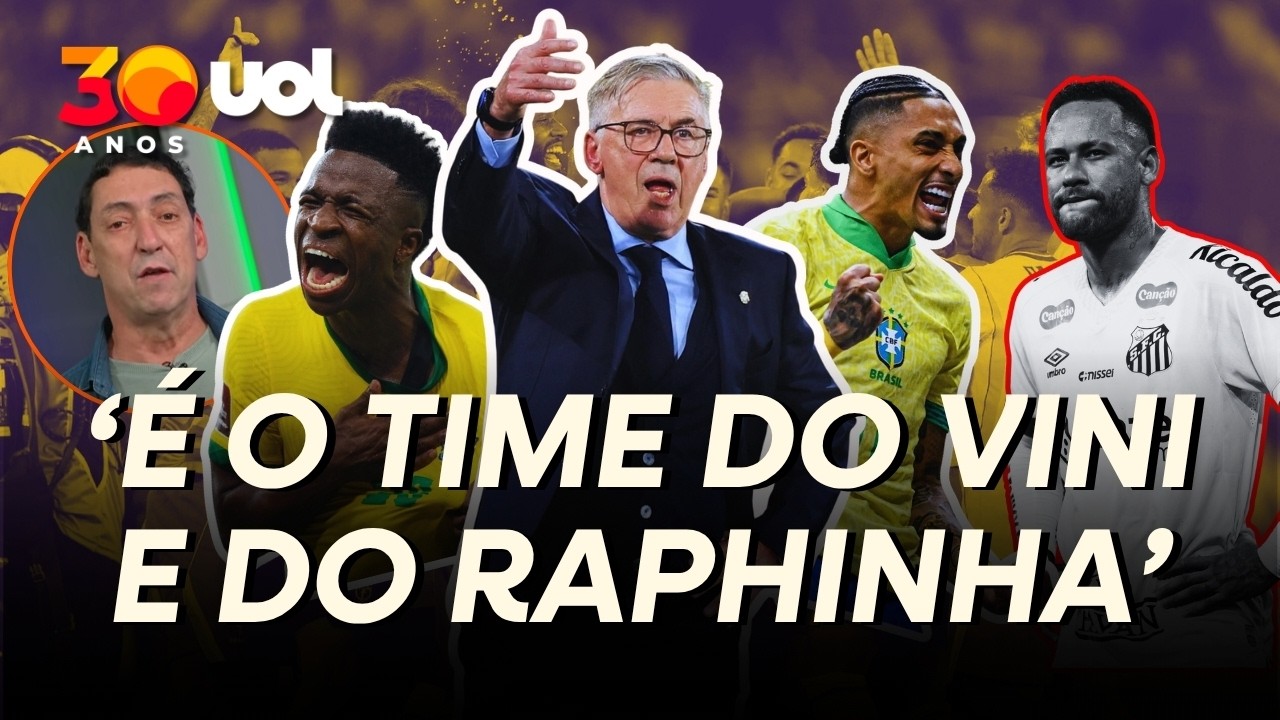 SELEÇÃO BRASILEIRA DE ANCELOTTI É O TIME DE RAPHINHA E VINI JR; HOJE, NEYMAR NÃO TEM ESPAÇO, DIZ PVC