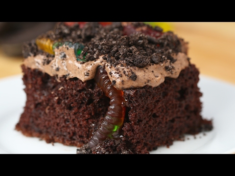 "Worms And Dirt" Poke Cake