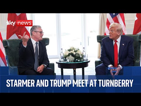 Trump to meet Starmer on final day of Scotland visit | Sky News coverage