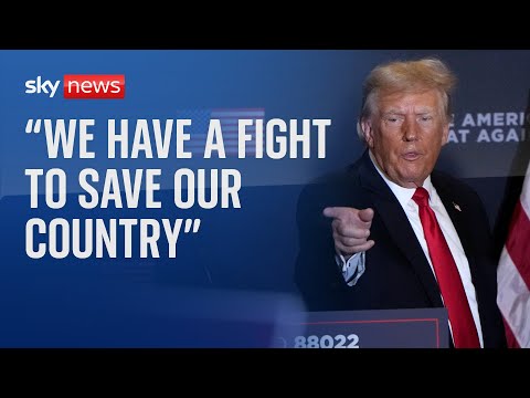 Donald Trump speaks at a rally in Durham, New Hampshire