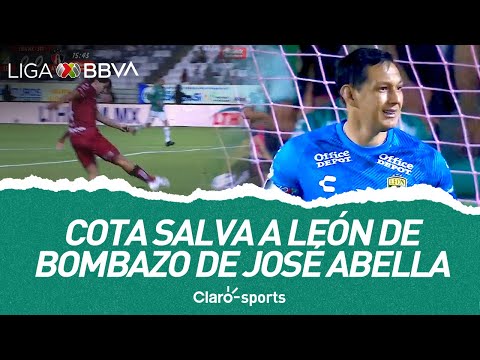 Rodolfo Cota salva al Leo?n en un bombazo de Jose? Abella