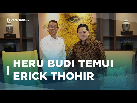 Heru Budi Temui Erick Thohir Bahas Sinkronisasi Aset | Katadata Indonesia