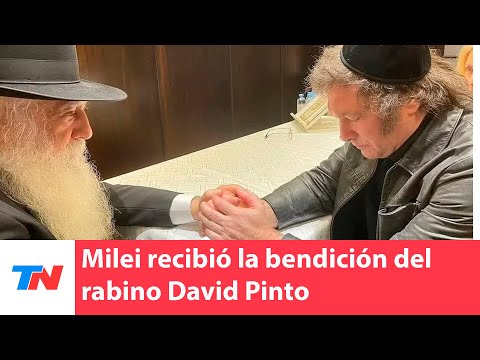 Javier Milei participó de una ceremonia judía y recibió la bendición del rabino David Pinto Shlita