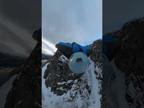 GoPro | Sledding Off a 3,316' Cliff 🎬 Espen Fadnes #Shorts #BASE