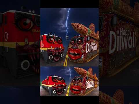 🎇 Diwali Rocket Train Attack😱 Haunted Train Destroyed Indian Bikes Driving 3D#shorts #gta #gaming #k