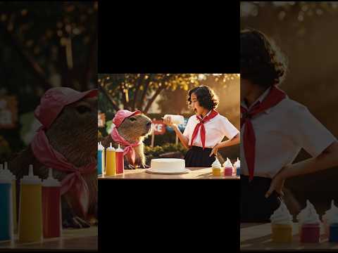 kapybara làm bánh troll Hoa béo