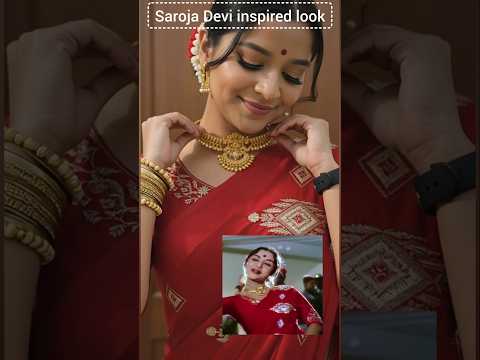 saroja devi look inspired saree #sarojadevi #mgr #sivaji #oldsong #tamilsong #shorts #trendingsaree