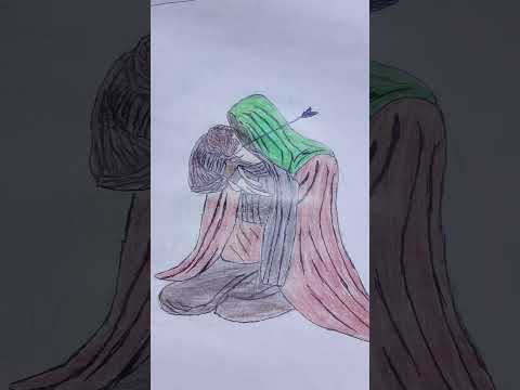 فن رسم/تصميم/استشهاد عبدالله الرضيع عليها السلام/الرباب/الامام الحسين عليه السلام/يا عبدالله/ياحسين/